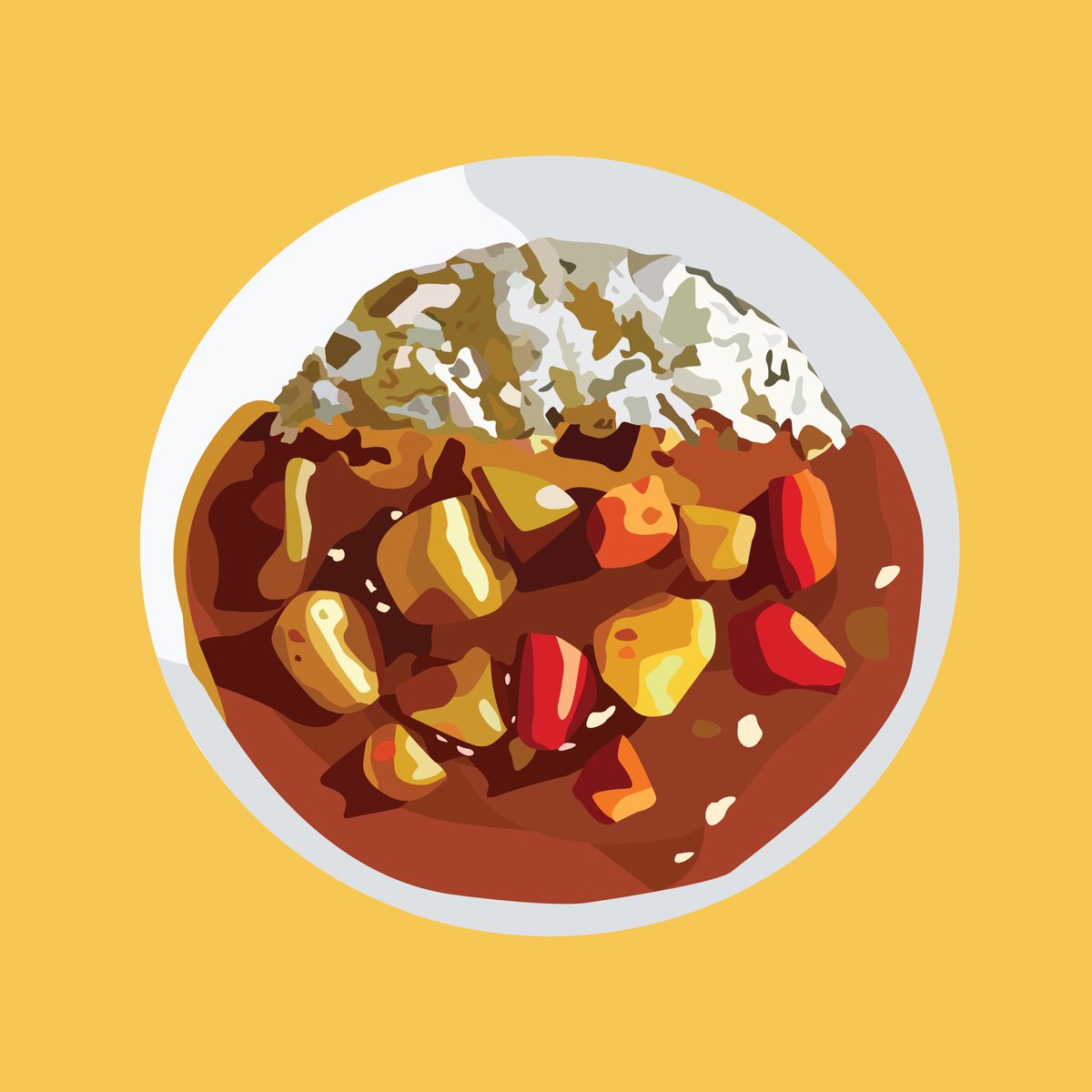ginebeanstudio's tweet photo. Japanese curry! 🍛 #japan #japanese #ArtistOnTwitter #illustration #illustrator https://t.co/6dB14m1IDZ