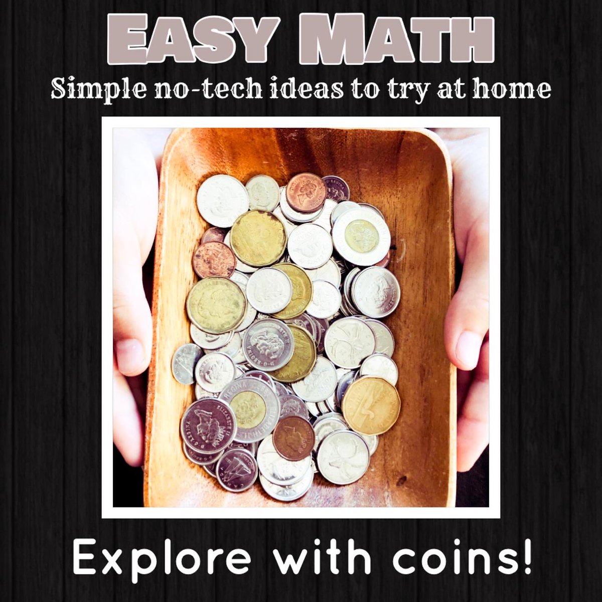 FDK_Lightning's tweet photo. Coins can be a great way to explore math concepts at home. Start with noticing and naming, but also, counting, concepts of more or less, addition &amp; subtraction, probability, patterning, measurement. How many ways can you learn? #notechmath #learningathome #easymath #kindergarten https://t.co/n0tx1Ktfhx