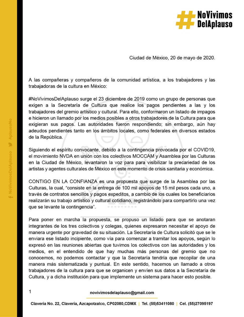 No Vivimos Del Aplauso tweet media