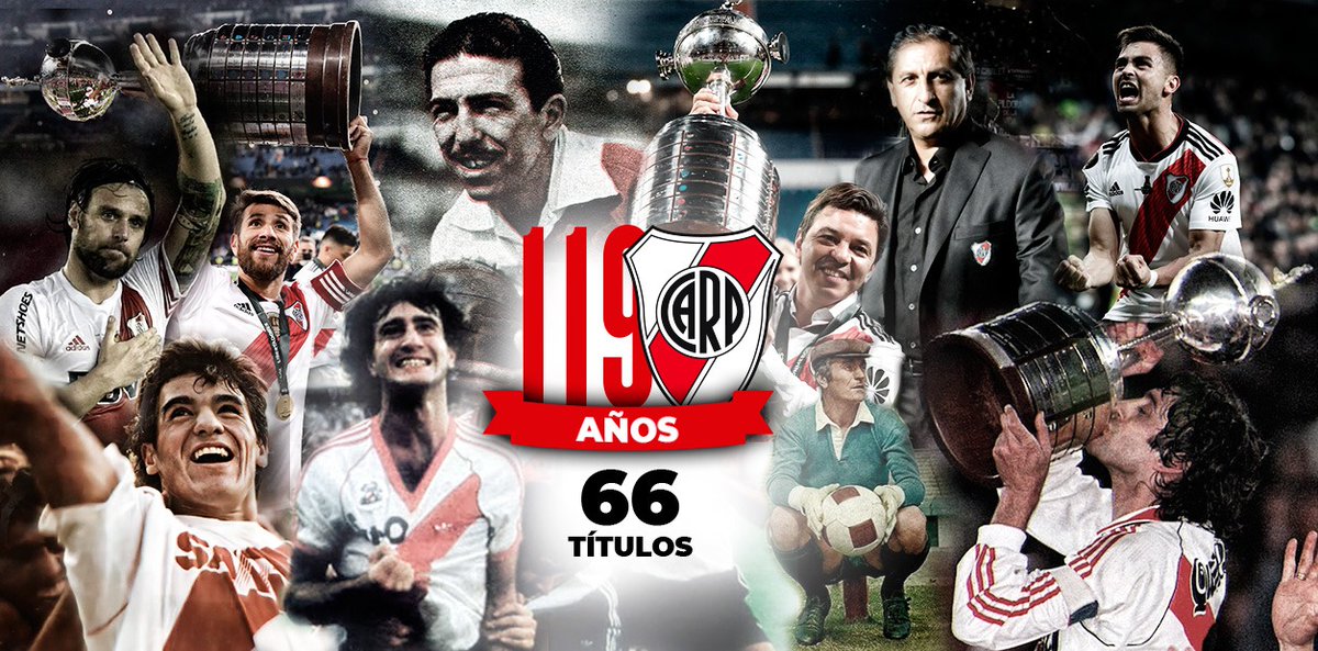 DiarioOle's tweet photo. 119 AÑOS REPLETOS DE GLORIA 🏆
¡FELIZ CUMPLE, #RIVER! ⚪🔴 https://t.co/6Pv43aRG2p