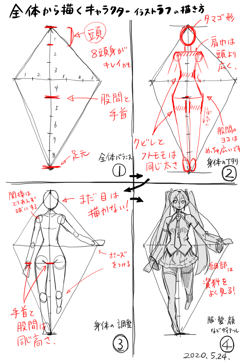 Twitter 上的 畳 Loop 全体から描くキャラクターイラストのラフ画の描き方 講座 描き方 ラフ 全身 キャラクター T Co Jjzyjjhlug T Co Wvucwtrbbc Twitter