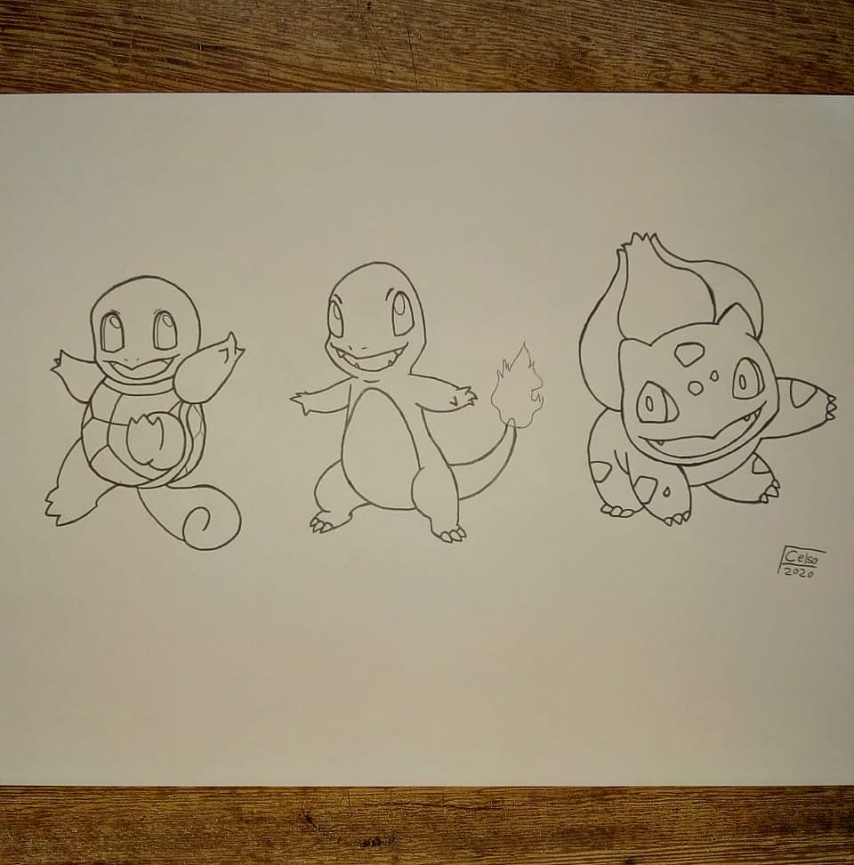 celso_art's tweet photo. #pokemon #charmander #bulbasaur #squirtle https://t.co/Bb0ES7tARM