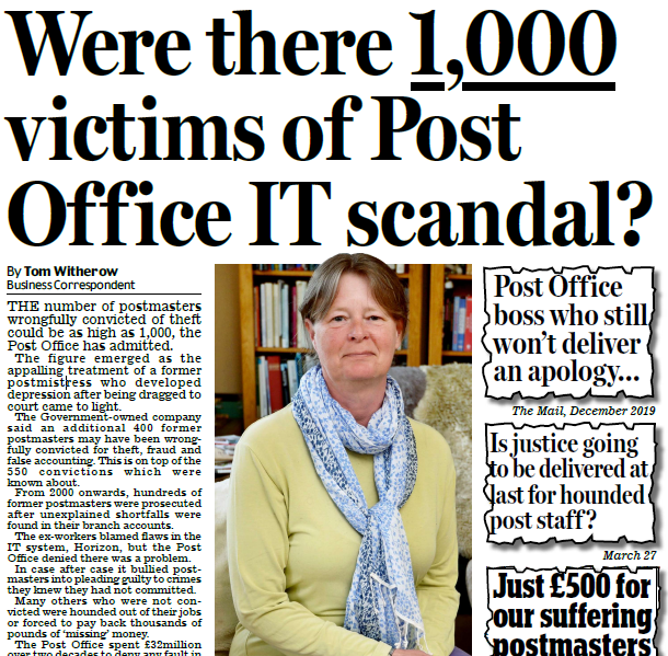  EXCLUSIVE: The Post Office is now reviewing the cases of *900 postmasters* who may have been wrongfully convictedThe case are part of the IT Horizon scandal - Britain's biggest ever miscarriage of justice - and could be sent to Court of Appeal to be overturned. [1/n]