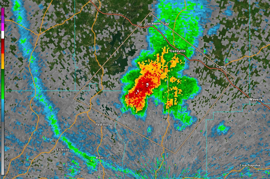 Strong storm impacting eastern/southeastern portions of Lake Martin...areas near Maxwell Gunter Recreation Area. Gusty winds & small hail are possible. #alwx