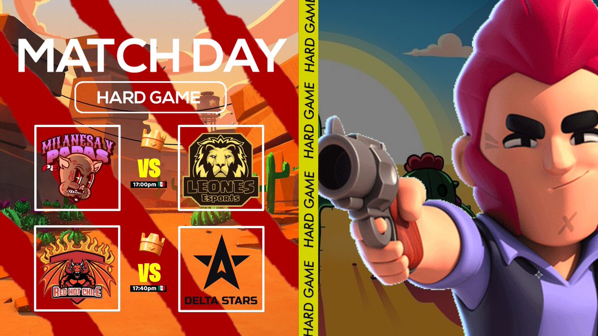#MatchDayHGM | #BrawlStars

¡Seguimos y seguimos con las grandes batallas de esta liga👀!

@MilanesayPapaBS 🆚 <a href="/EsportsLeonesCR/">Leones eSports</a> 
⏰5:00pm🇲🇽

@TeamRHC_BS 🆚 <a href="/DeltaStarsGG/">Delta Stars</a> 
 ⏰5:40pm🇲🇽

Casteado por @AkbelBS 
📺bit.ly/2ypJwfN

¡No Te lo Pierdas! 

#HardGame🔥