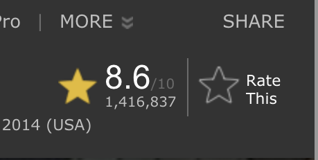 Intriguingly, INTERSTELLAR has one of the biggest disparities between critics and audiences.