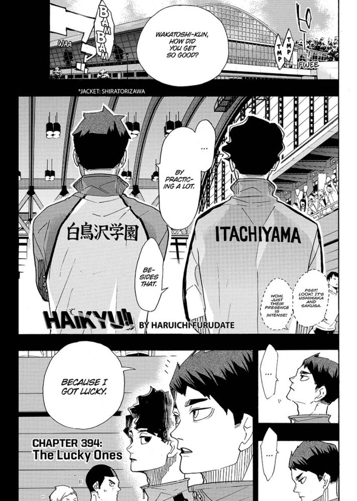 So when you compare him to ushijima, or sakusa, characters that say they have gotten “lucky” with both their physique and the people they’ve been able to practice and play around, it does feel like Furudate is purposefully connecting and contrasting the two.
