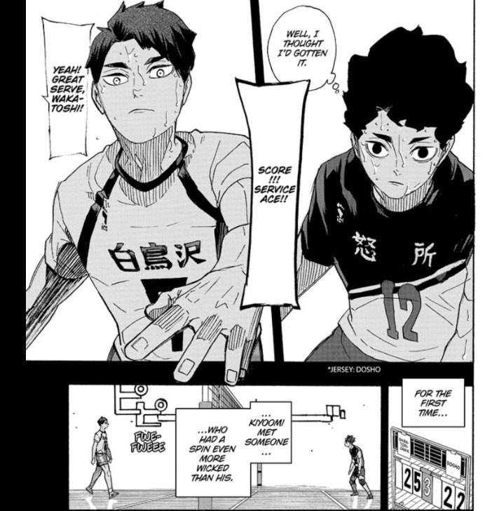 Ushijima in fact who may seem to be a character similar to sakusa— and is in many ways, noted on and off court by his play and by the bathroom scene— but who also has the same ‘infantile desires’ that people view Hinata as having: the desire to win, and prove that you’re better.
