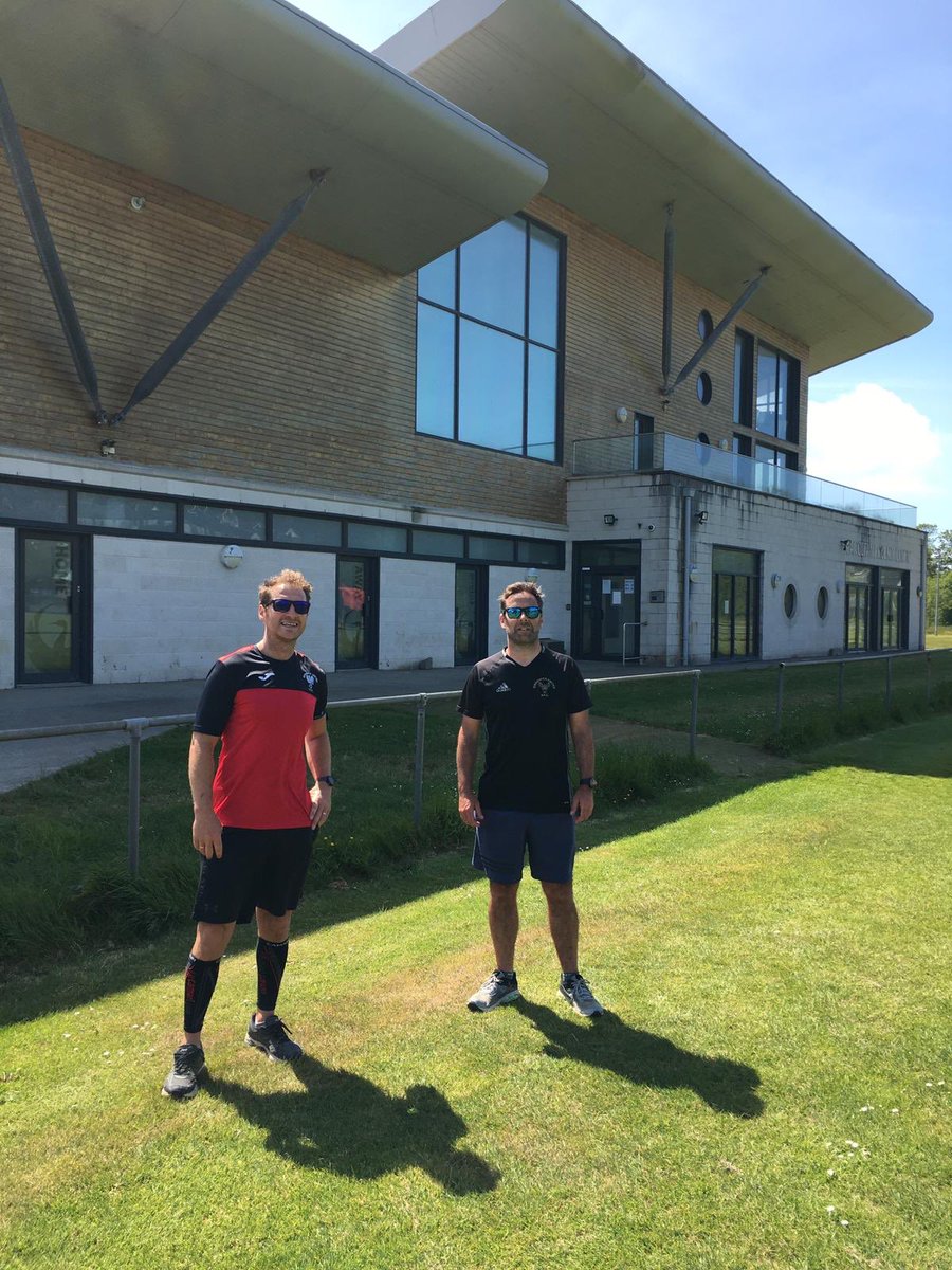 GoodwickUtd's tweet photo. @blackie1974 &amp; Alun Williams ran from Cardigan to Phoneix Park this morning covering 21 miles. Its also 21 years ago that Blackie first signed for Goodwick United. Thanks John Curran of OC Davies Motors, Penparc who sponsored the run

Keep running! Keep donating! https://t.co/QFt99bwcaR