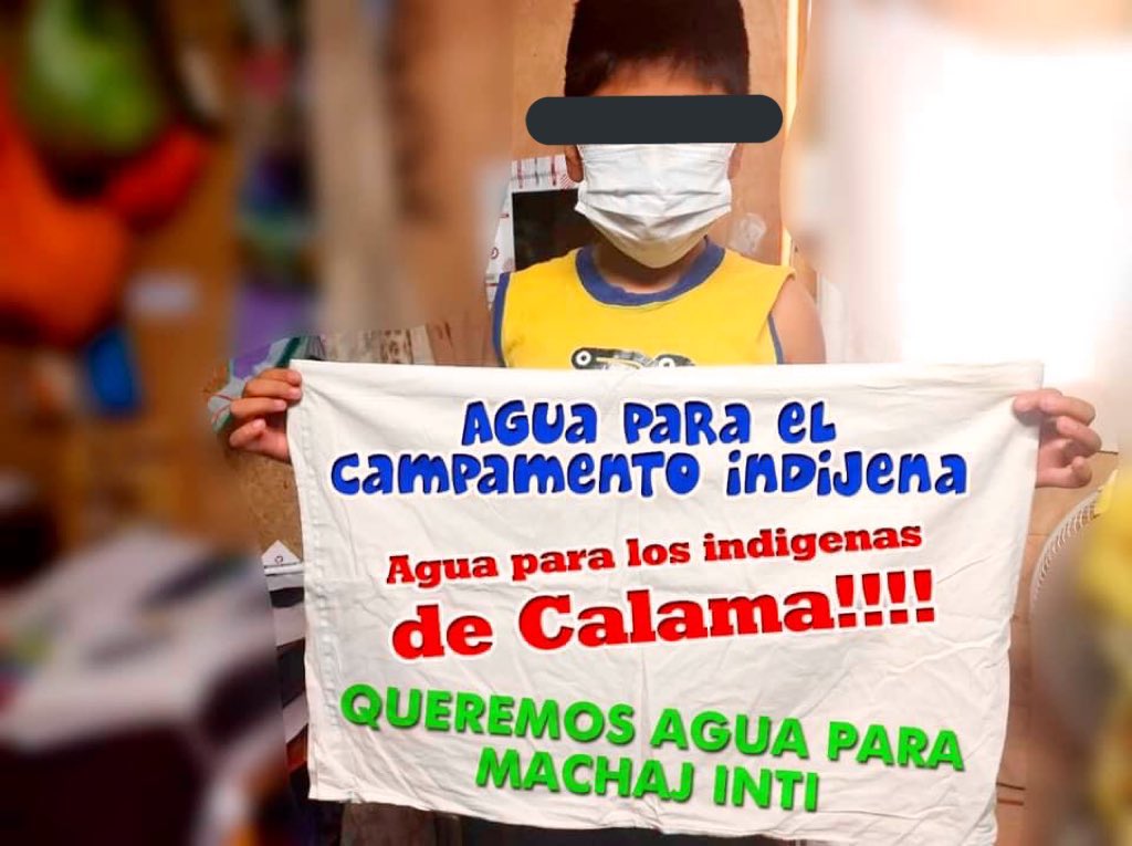 MesaVida's tweet photo. Urgente llamado de los y las indígenas de #Calama por acceder al agua potable. No podemos lavarnos las manos sin #Agua. Mesa por la Vida, exige resolver acceso al agua de la asociación Machaj Inti. https://t.co/CehNU416yX