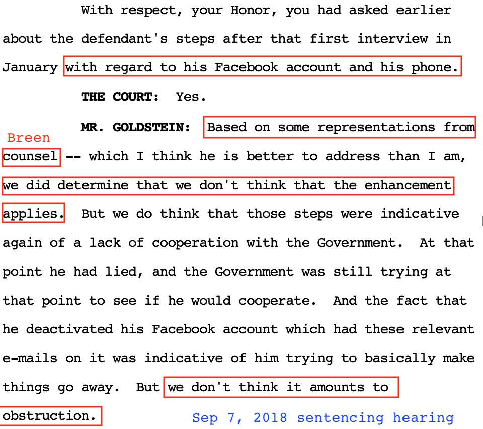 Papadopoulos *asked his own lawyers for permission before he deleted his FB account on Feb 17, 2017*. This is confirmed by GP’s own account and his lawyers written submission to Court. This was (opaquely) acknowledged by the SCO at the sentencing hearing, well over a year later