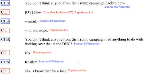 Except that was disingenuous, as that Casino visit had been tape recorded by the FBI by the CHS. The FBI already knew what had been said & even worse, what had been said was *exculpatory*, as GP had denied the Trump campaign was involved with Russia, to a CHS he clearly trusted!