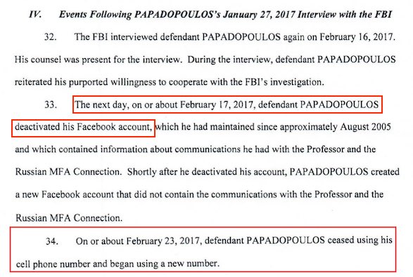 Then, after GP agreed to plead to a single “false statements” §1001 charge, the SCO wrote up the “Statement of the Offense” in Oct 2017, which STILL hinted at obstruction by including the FB account deletion & new cellphone - clearly only to further a misleading media narrative