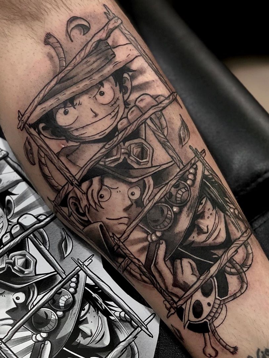 Ramon Iban Arcos Luffy Sabo Ace One Piece Tattoo Ink Art