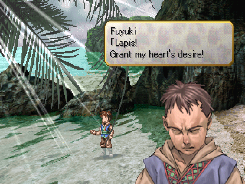There hasn't been a scene in a JRPG that has been as devastating to me as this boy in Valkyrie Profile using his only wish in the world to reunite the girl he loved with her parents and the wish interpreting as her having to die for it. And he never knew this happened.