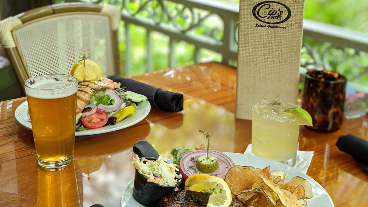 This Memorial Day 🇺🇸 weekend come by and enjoy the outdoors on our front porch or garden patio. Try our Greek Salad with grilled salmon or our popular Mahi Sandwich with a margarita on the rocks. Take out is always available. We can't wait to "See Ya" at Cip's! 🍹 🍺