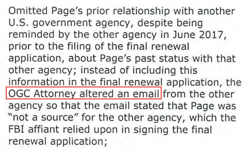 On June 19, 2017 - just a month before Papadopoulos is charged with "obstruction" for records "altering" records - Clinesmith doctored an email from the CIA making it appear as though  @carterwpage was "NOT" a source for the agency, when the CIA's liaison had said he WAS a source