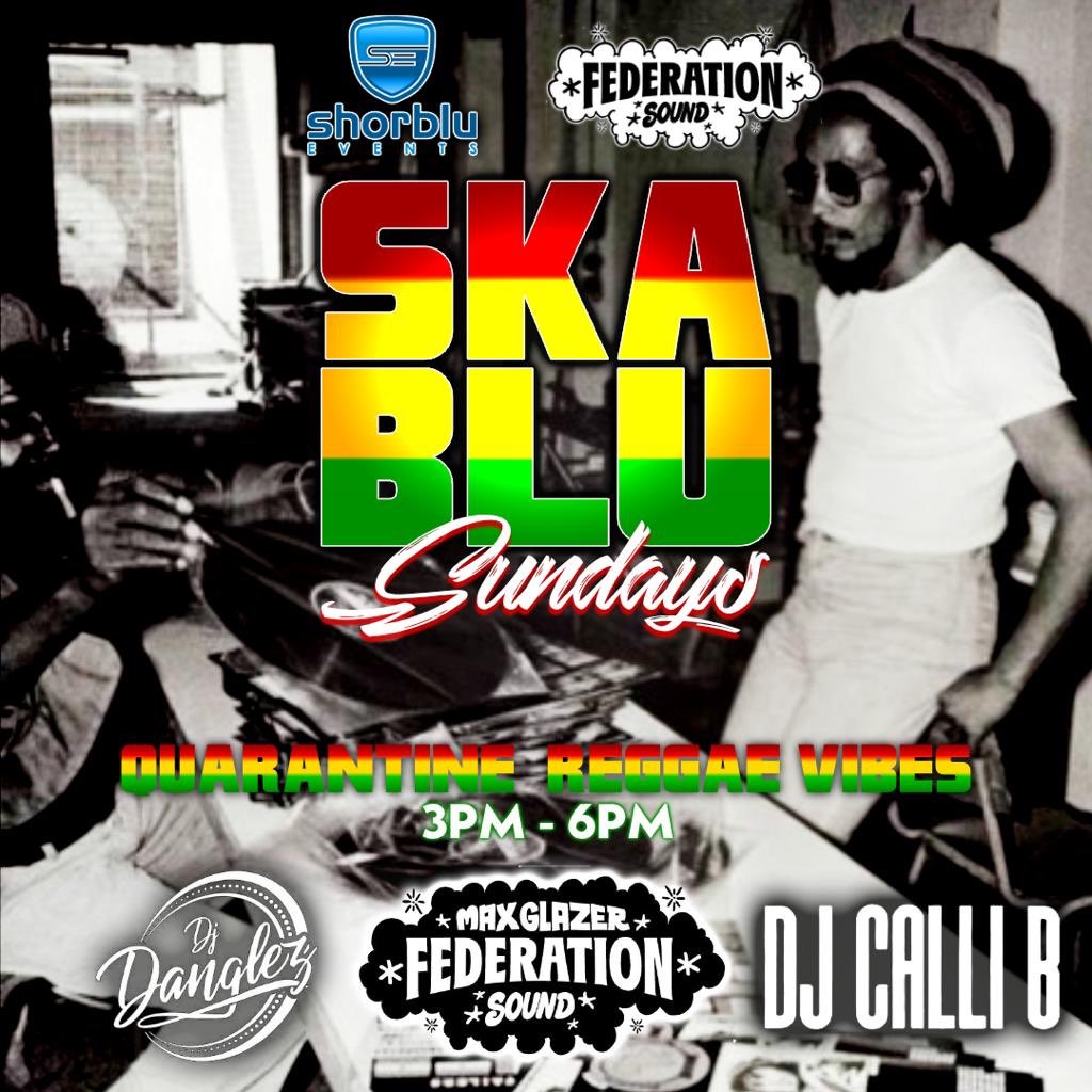 Max Glazer (@maxglazer) on Twitter photo We play reggae every day. It just happens to be Sunday so link up on Instagram.com/shorblu and my IG Live 3- 6 pm.
3 pm - DJ Danglez
4 pm - <a href="/FEDERATIONsound/">Federation Sound</a> 
5 pm - Calli B We play reggae every day. It just happens to be Sunday so link up on Instagram.com/shorblu and my IG Live 3- 6 pm.
3 pm - DJ Danglez
4 pm - <a href="/FEDERATIONsound/">Federation Sound</a> 
5 pm - Calli B