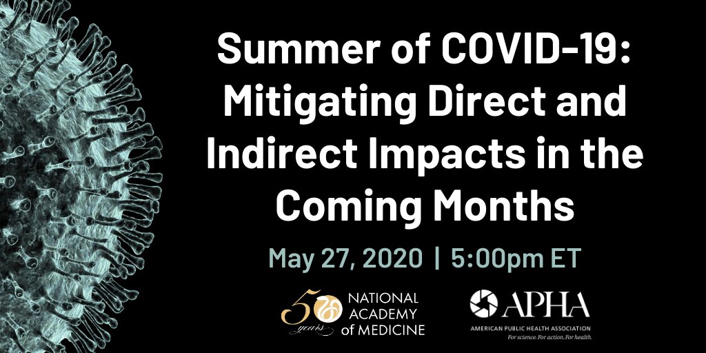 theNASEM's tweet photo. Balancing the economic downturn with public health needs and guidance remains a significant challenge in navigating the #COVID19 crisis. Watch a free webinar on May 27 to hear an expert panel discuss this topic and others: https://t.co/rWJO1juTj7 #COVID19Conversations https://t.co/rT9Aiys6cV