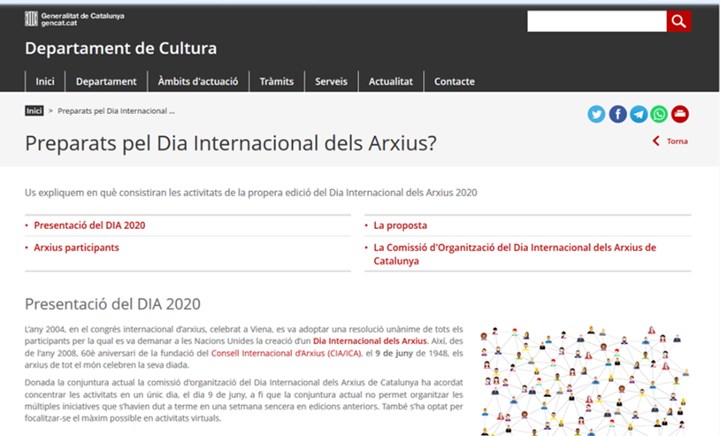 El vostre arxiu vol celebrar el Dia Internacional dels Arxius? Us proposem una activitat participativa adreçada a tots els #arxius de #Catalunya #IAW2020
<a href="/patrimoni/">patricia robledo</a> <a href="/AAC_GD/">Associació Arxivers</a>  <a href="/patcdiba/">Oficina de Patrimoni Cultural-Diputació Barcelona</a> <a href="/arxiunacional/">Arxiu Nacional</a> <a href="/ICArchiv/">ICA - International Council on Archives</a> <a href="/ARXIUPORT_TGNA/">Arxiu - Port de Tarragona</a> <a href="/BCN_arxiu/">Arxiu Municipal de Barcelona</a> <a href="/ESAGED_UAB/">Arxivística i Gestió de Documents UAB</a> #XAC 
cultura.gencat.cat/ca/detall/Arti…