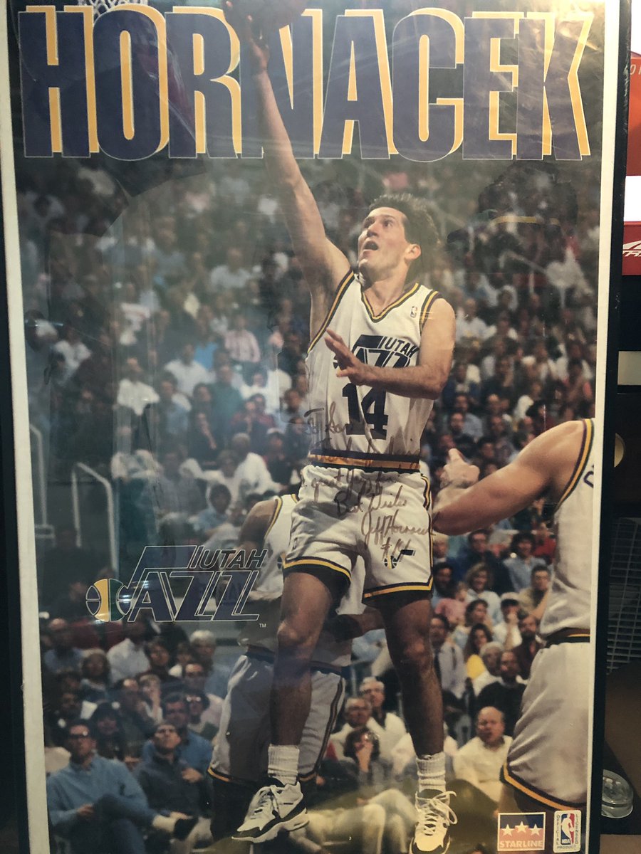 For my birthday one year my dad got my favorite Hornacek poster signed by him when he came into the store. “Sarah, thanks for being a great Jazz fan. Best Wishes, Jeff Hornacek”