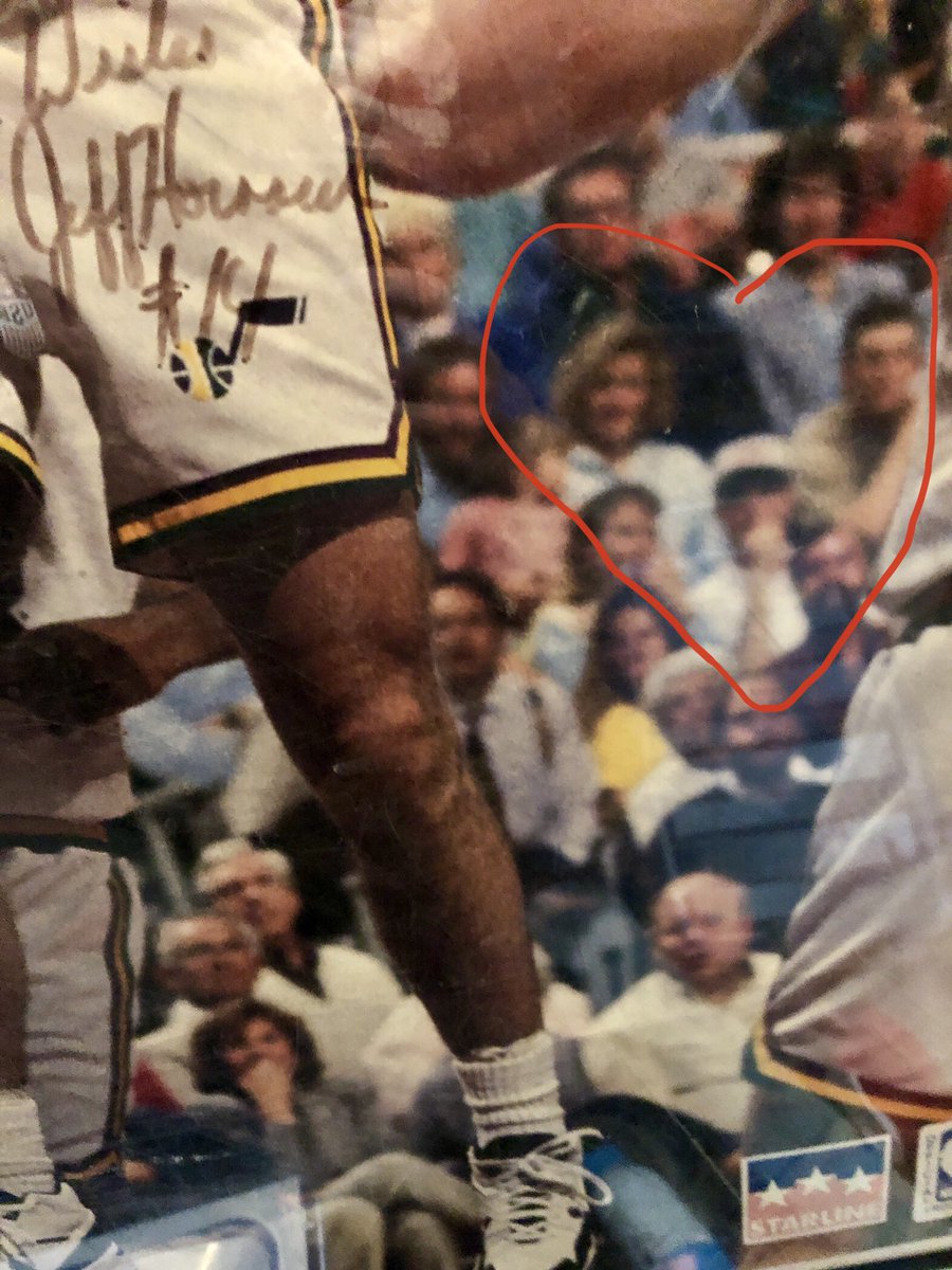 He pointed to the Jeff Hornacek poster. And there they were. My parents! Kimbo and JR! In the crowd as clear as can be. Needless to say, the poster is still in my possession and one of our fam’s prized possessions. The end. Love ya, Horny.