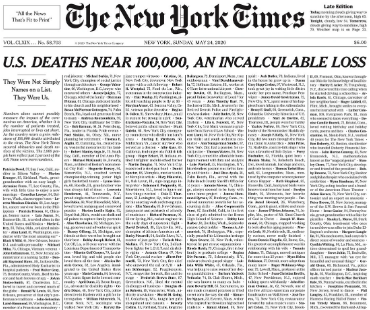 To the loved ones of the 1K mentioned here, the 99K not mentioned, and all those to follow: "Death leaves a heartache no one can heal. Love leaves a memory no one can steal." To the non believers out there this is real! IF YOU ARE NOT PART OF THE SOLUTION...