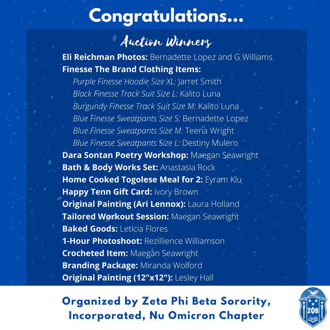 DukeZetas's tweet photo. Thank you to everyone who shared our posts, donated, bidded, and supported us throughout this past week. https://t.co/4bZQXonOdo