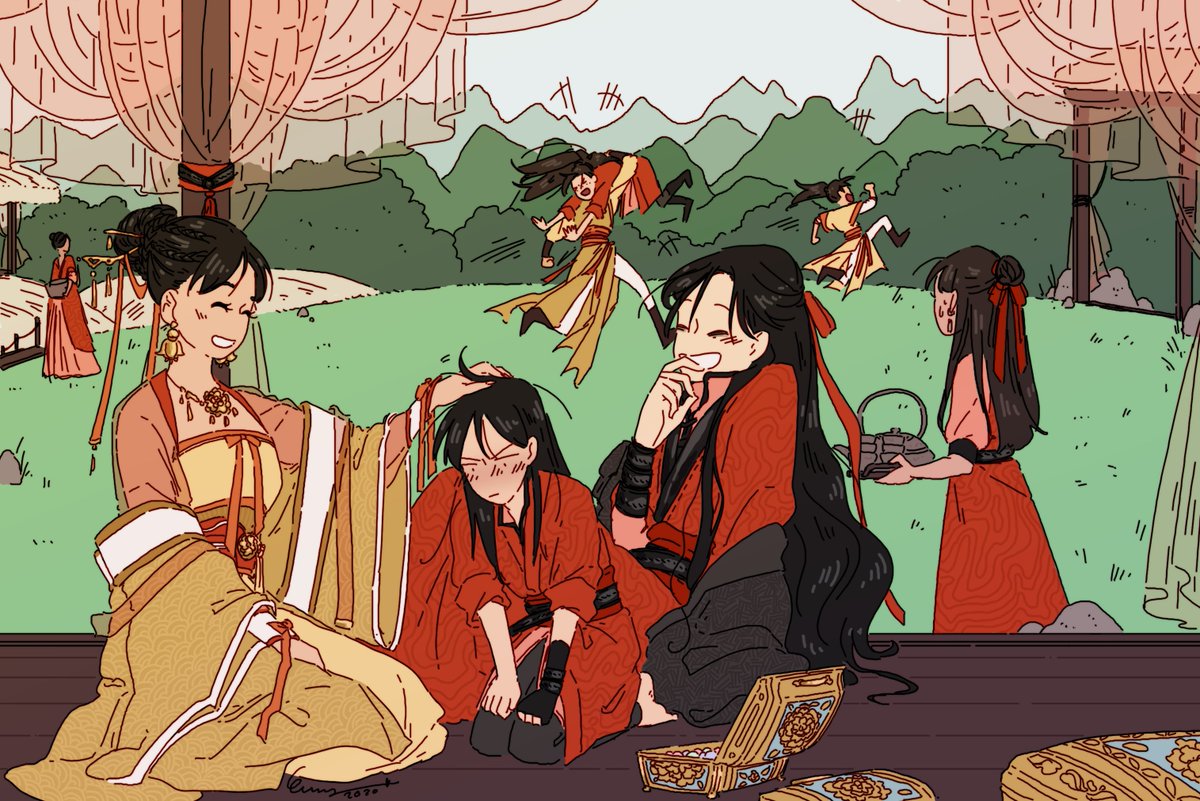 Spending family time is important~Xue Yang isn't used to having so much affection shown to him though, but he's trying his best