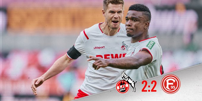 Cordoba trova il pari al 92°, con il Colonia che rimonta due reti al Fortuna; Colonia-Dusseldorf 2-2.