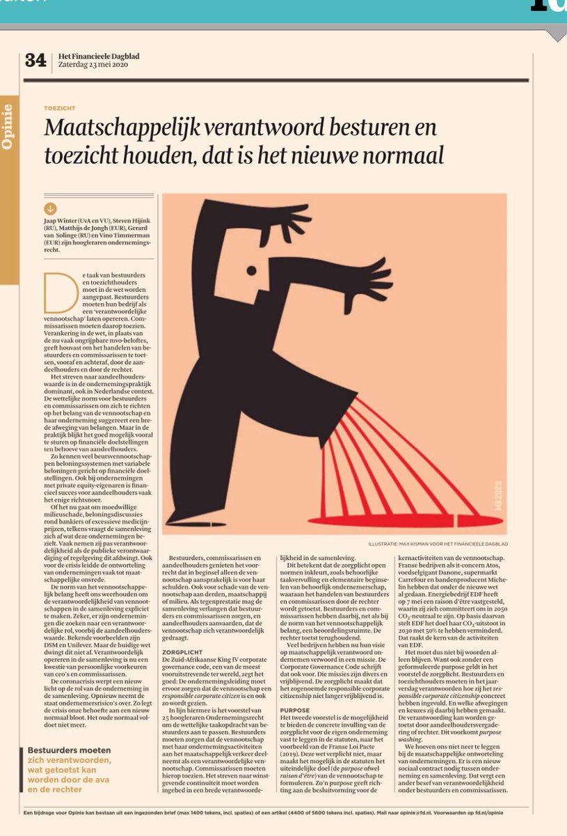 Er is een nieuw sociaal contract nodig tussen onderneming en samenleving 

Bedrijven moeten zich rekenschap geven van de consequenties van hun beleid voor toekomstige generaties.

Dat kan je níet aan de consument overlaten 
#FD