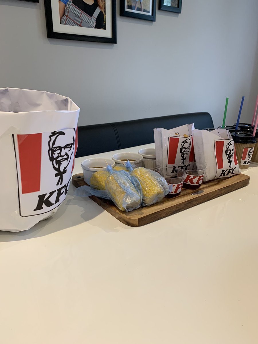 Recreated then KFC today with my daughters creations of packaging.
Yummy