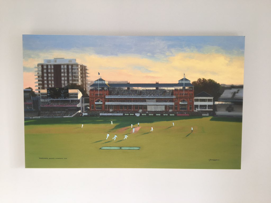Great to have this finally up in the house. Brings back fantastic memories <a href="/Middlesex_CCC/">Middlesex Cricket</a>. What a way to finish <a href="/tobyrj21/">Toby Roland-Jones</a>. Thanks <a href="/jackrussellart/">Jack Russell MBE</a>