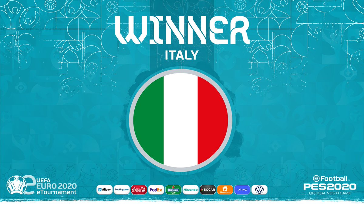 🇷🇸 2-4 🇮🇹 Game 1
🇷🇸 5-1 🇮🇹 Game 2
🇷🇸 0-1 🇮🇹 Game 3
🇷🇸 1-2 🇮🇹 Game 4

🇮🇹 ITALY IS THE CHAMPION OF THE #eEURO2020 🏆🔥🎮