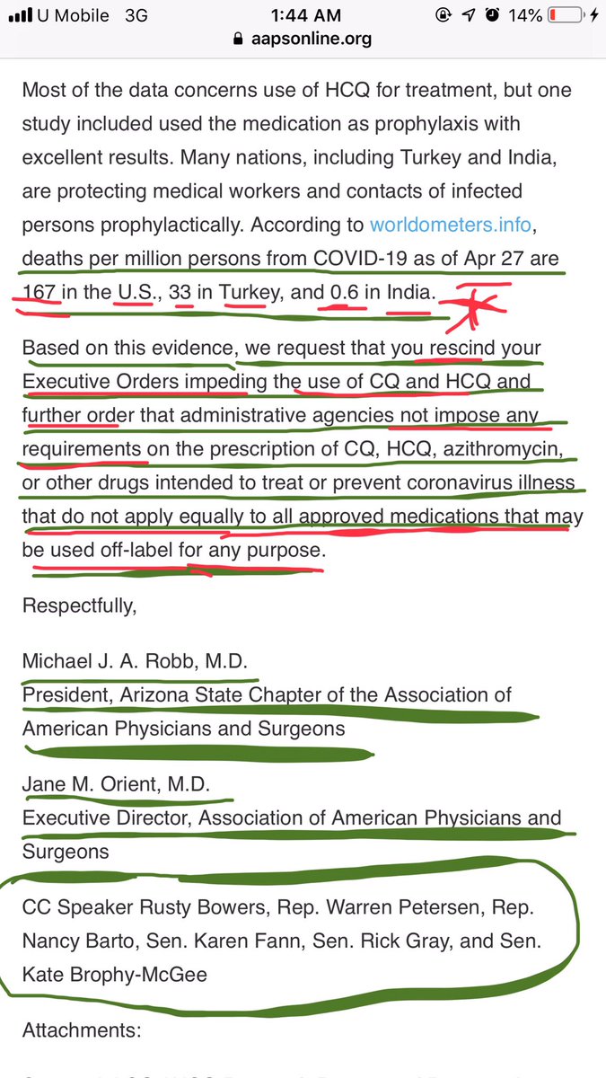 ⚠️‼️👇🏻👇🏻👇🏻👇🏻👇🏻👇🏻👇🏻👇🏻👇🏻👇🏻‼️⚠️POWERFUL 💥🔥💥🔥💥⚠️. 

🚨Patriots, pls RT. tqvm.🚨

🔥AAPS Letter Asking Gov. Ducey to Rescind Executive Order concerning hydroxychloroquine in COVID-19 dated April 27, 2020🔥