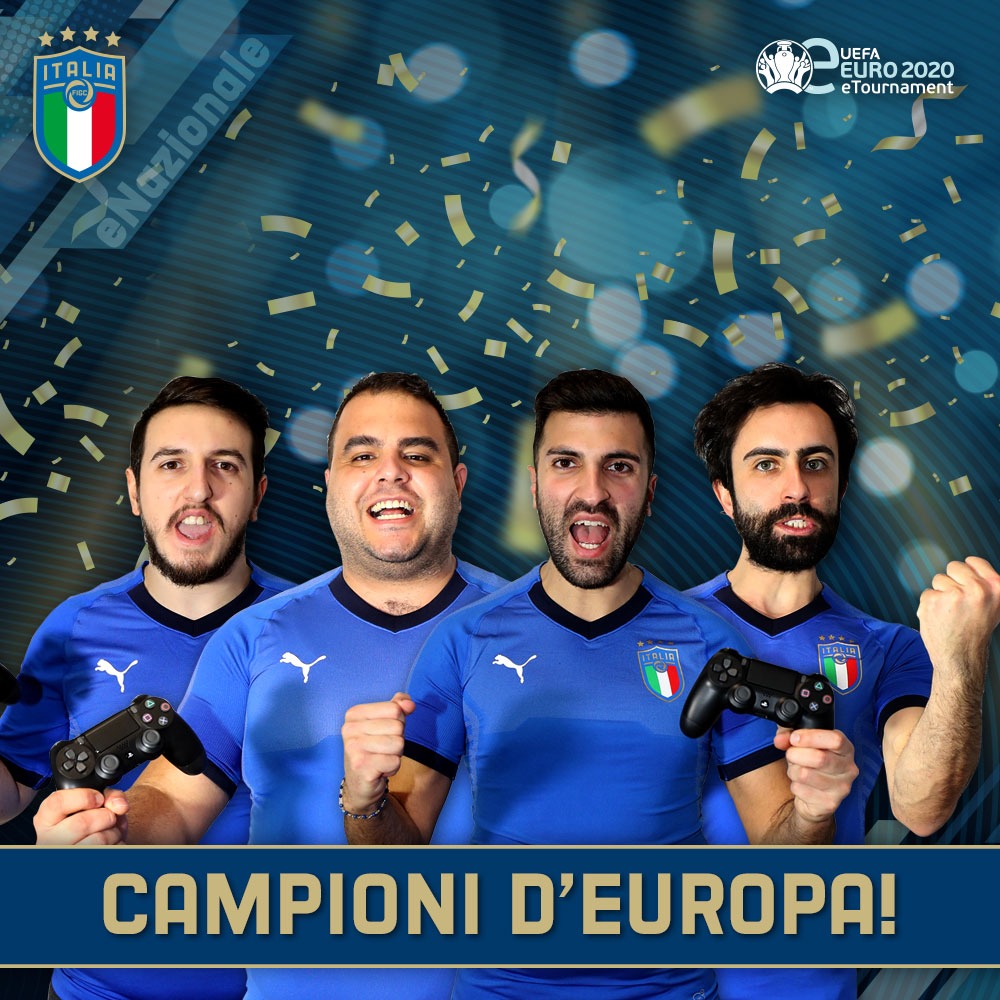🇮🇹 WE'VE DONE IT! 🇮🇹

The <a href="/eNazionaleFIGC/">Nazionale Italiana di e-Foot 🏆🇪🇺 TOP4 FeNC FIFA</a> are the UEFA #eEuro2020 champions! 🎮⚽ 

👏👏👏👏👏👏👏👏👏

@TIM_vision <a href="/TIM_Official/">TIM Official</a>