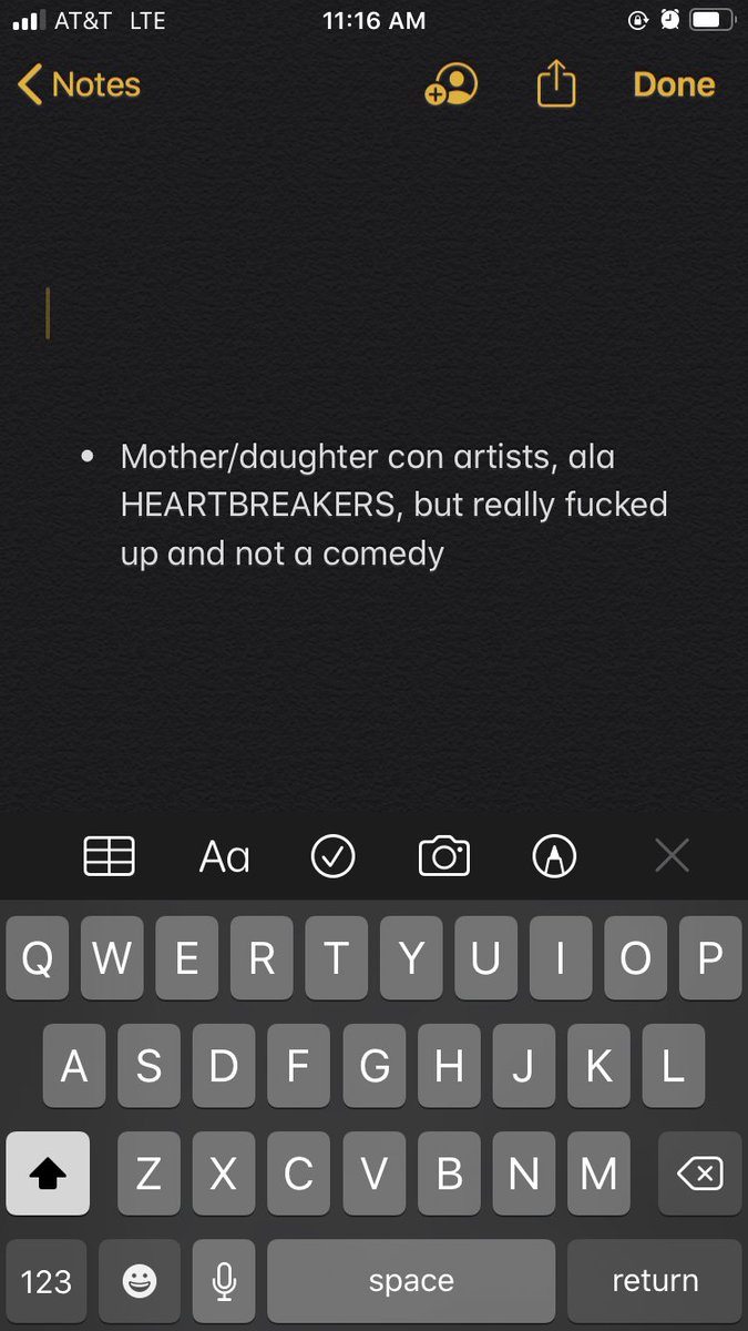 We start with the idea. Or rather, we start with the ideas. THE GIRLS I'VE BEEN is the combination of two high concepts I developed separately, years apart, only to realize they fit together. First (oldest) concept you can see here on my idea list that I keep on my phone: