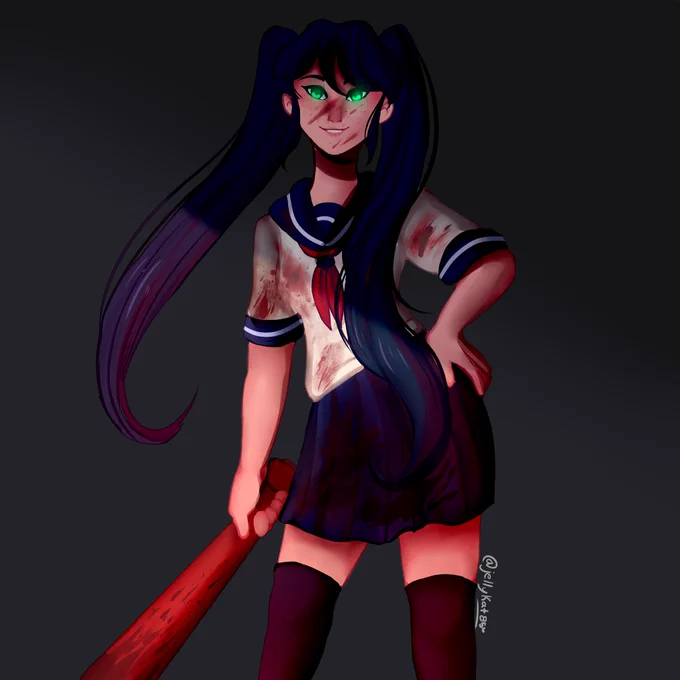 "Sorry... You can't go back hon... "....#anime #yandere #blood #digitalart #digitaldrawing #draw #illustration #illustration 