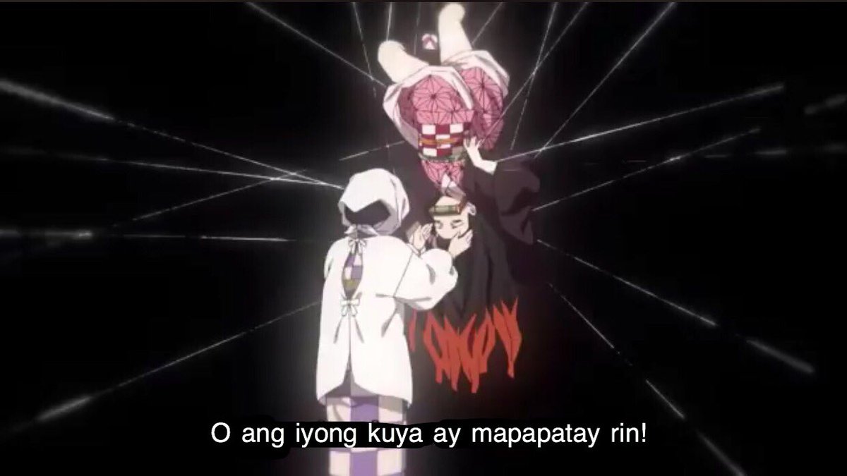 devildazai's tweet image. kimetsu no yaiba but with tagalog subtitles.