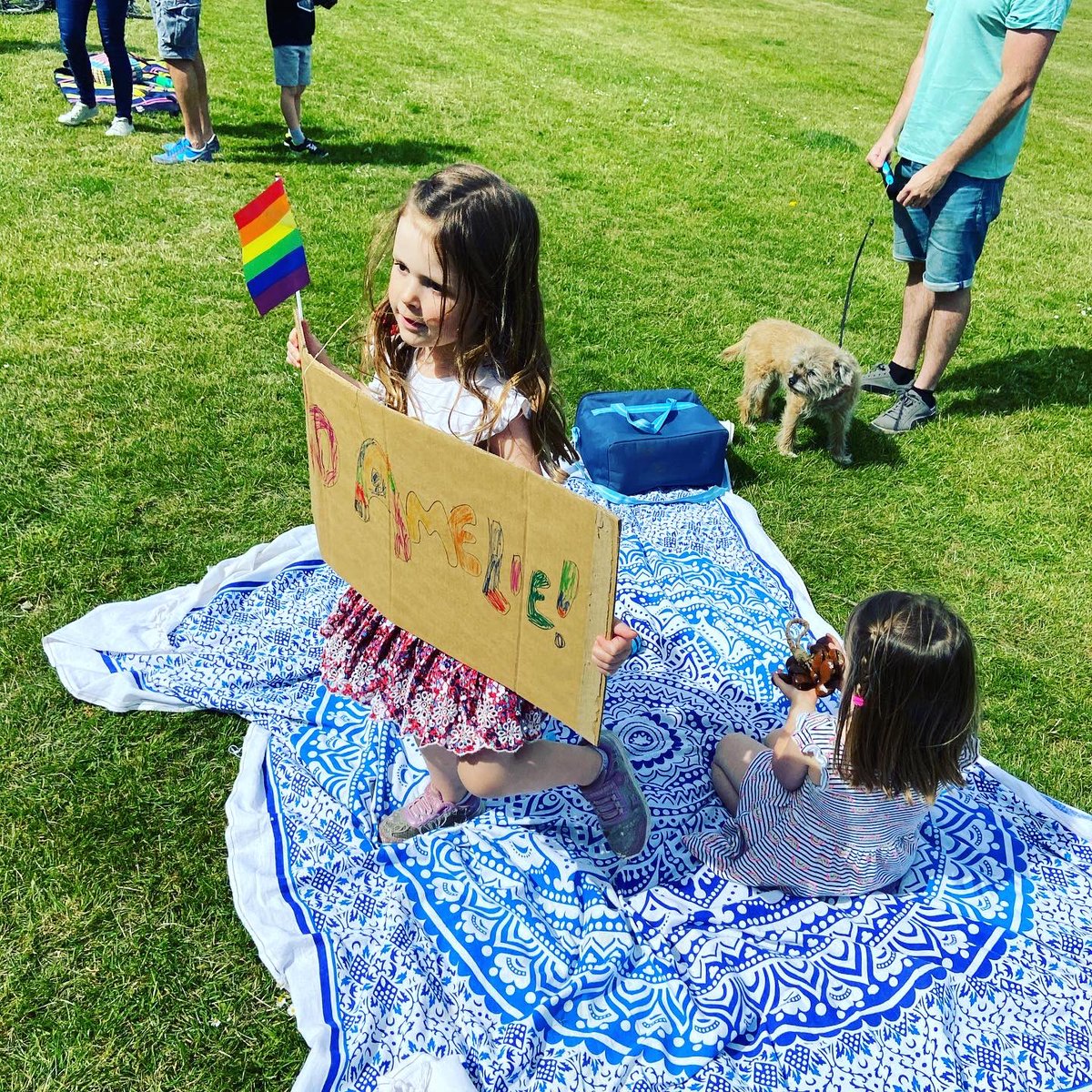 Lu_C_Wright's tweet photo. So nice to be able to cheer this little legend on today as she completed her 26.2 miles in May for unicef! You are a star Amelie! @PGSchool1896 @JustGiving @UNICEF It’s not too late to donate! https://t.co/AKgrdEYsOi https://t.co/V1pbqCjlls