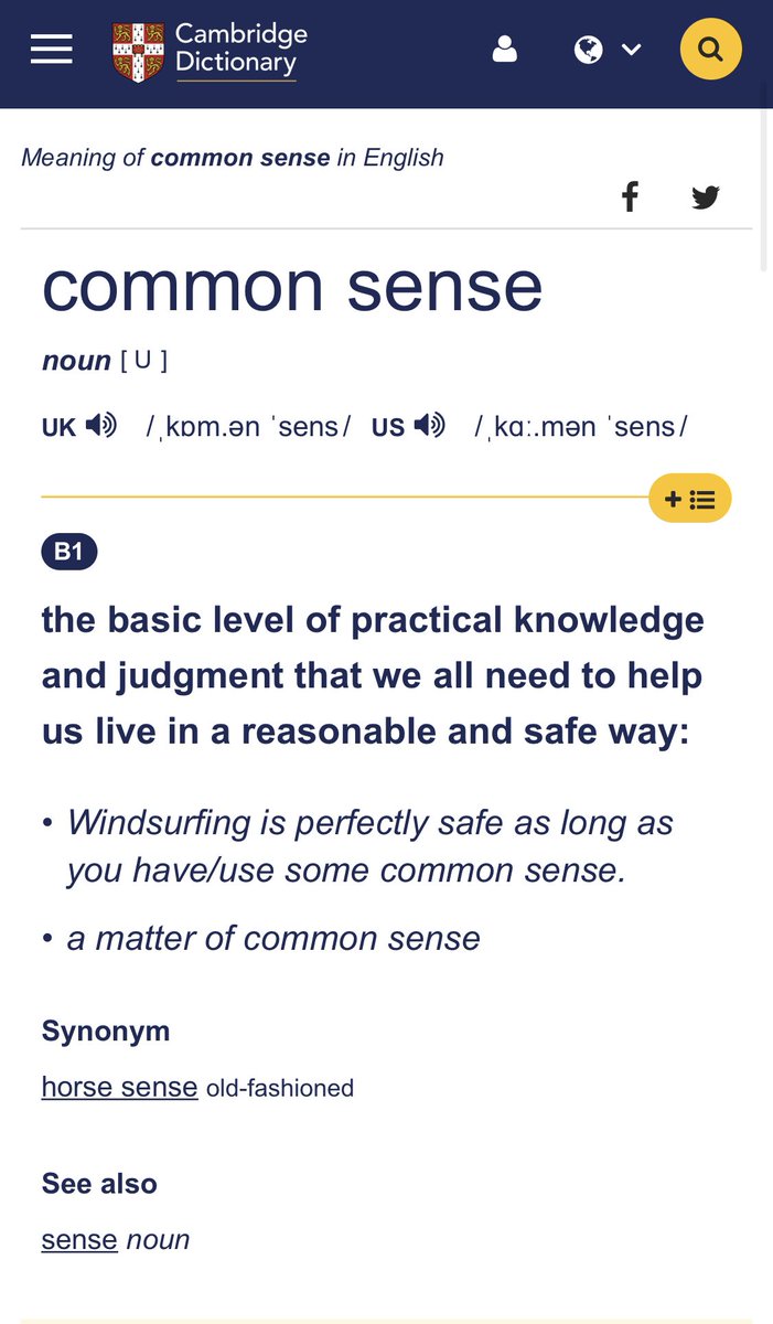  #QAlert 5/24/20 Q4312 https://dictionary.cambridge.org/dictionary/english/common-sense-the basic level of practical knowledge and judgment that we all need to help us live in a reasonable and safe way #QAnon  #WWG1WGA  #MemorialDayWeekend 