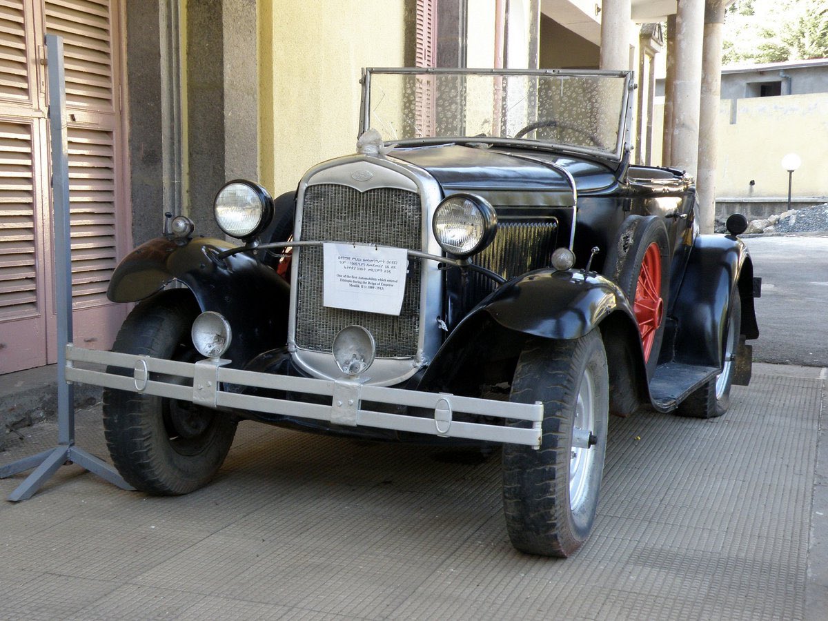 (9) Ethiopian Emperor Menelik II was the first person in Africa to drive a car in 1907. (the car is in Unity Park, Addis Ababa)