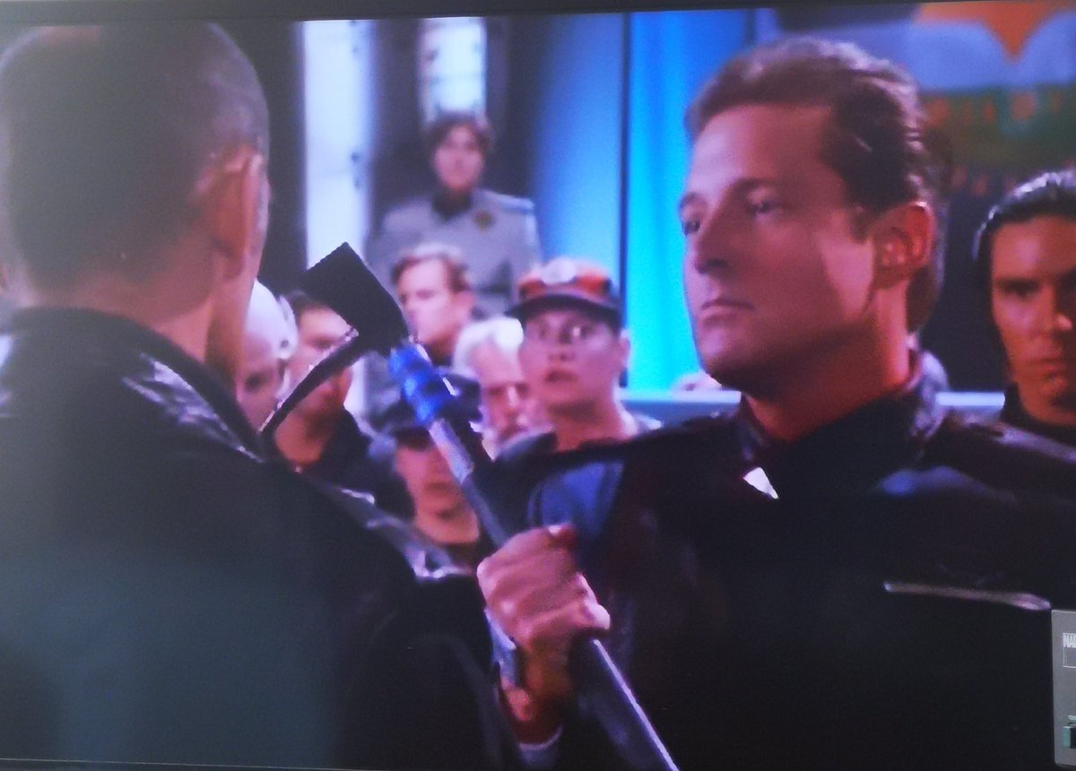 Sheridan having his best McFly "nobody calls me chicken" moment  I knew I fancied him for a reason #Babylon5 S03E03