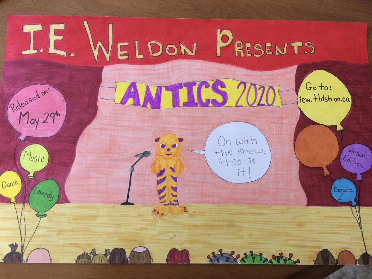 Time for Antics 2020! The tradition continues even though we are unable to be together. Our release date is May 29th. You will find the show on our website iew.tldsb.on.ca. This year we are supporting Kawartha Lakes Food Source. Tune in to watch our amazing Wildcats!😻