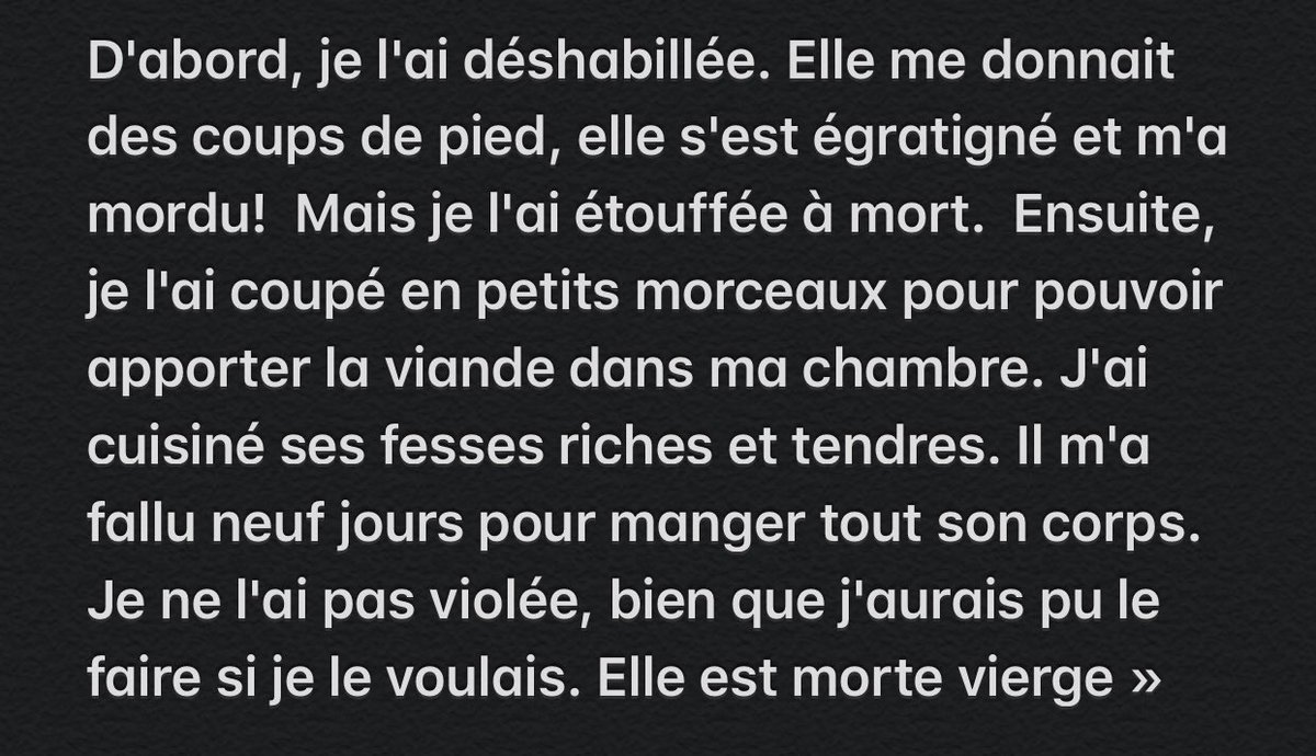 6 ans après la disparition de Grace, la famille a reçu une lettre d'Albert Fish dans laquelle il leur racontait ce qu’il avait fait à la petite fille. La mère était choquée et incapable d’y croire, elle remit la lettre à la police. Lisez seulement, c’est terrifiant…