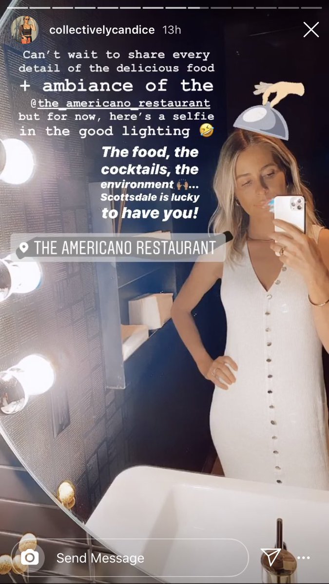 Others have partnered (likely receive some money from) with reopened restaurants and posted about their dining-out experience in Scottsdale — at The Americano Restaurant and Maple and Ash.