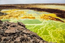 (15) The Denakil Depression in ethiopia is actually the lowest point on earth (380 feet below sea level). Has a lava lake - one of the only lava lakes in the entire world making it the hottest place in the entire world