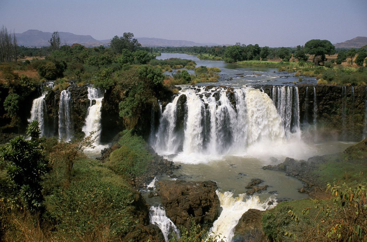 (16) the blue nile river starts in ethiopia, flows up to Sudan which joins with the white nile and then flows to Egypt