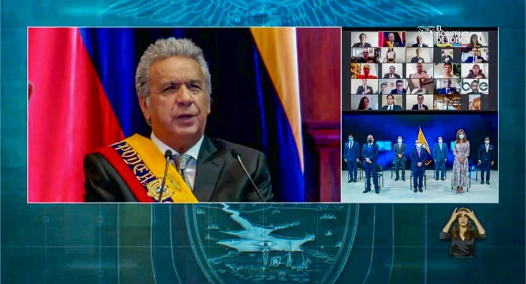 JorgeWated's tweet photo. Hoy acompañamos de manera virtual el Informe a la Nación, al cumplirse 3 años de Gobierno. Nos sumamos al mensaje de nuestro presidente @Lenin, el coraje y la unión nos darán la victoria como en la gesta heroica que hoy conmemoramos. #AEcuadorLoSacamosTodos https://t.co/1X4qdSM7KY