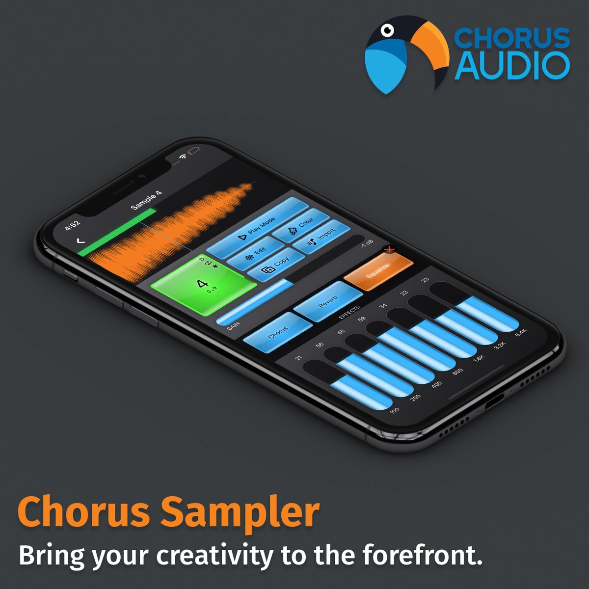 chorusaudio's tweet photo. Chorus Sampler 1.0.4 for iPhone &amp; iPad is now available.  Featuring an improved interface for getting the perfect sample.  Try it free for a week.  https://t.co/JUabh7YUzN https://t.co/QSSIXTlZCe